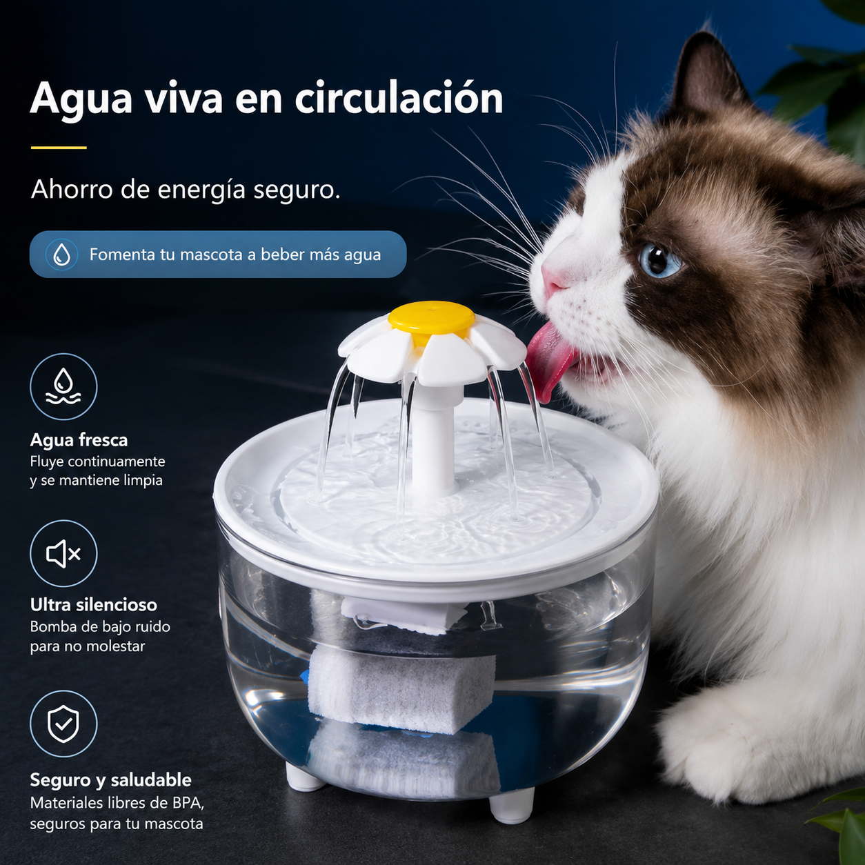 Fuente de Agua para Gatos y Perros